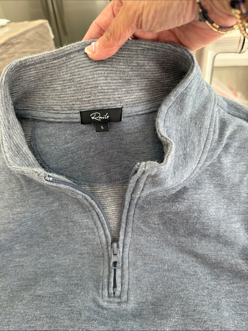 Rails Men’s Light Heather Gray Half-Zip Pullover